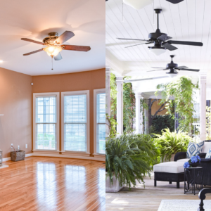 Enjoying the cool breeze on the patio sounds like a good afternoon. Make sure that you won't put your indoor ceiling fans outside to face the elements. Read to find out about indoor vs outdoor fans!