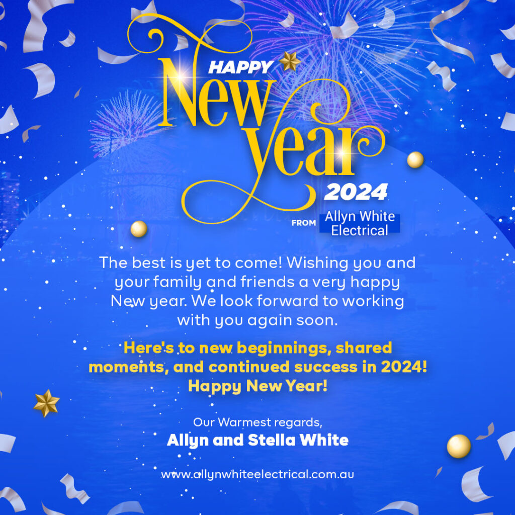 Happy New Year 2024 from Allyn White Electrical